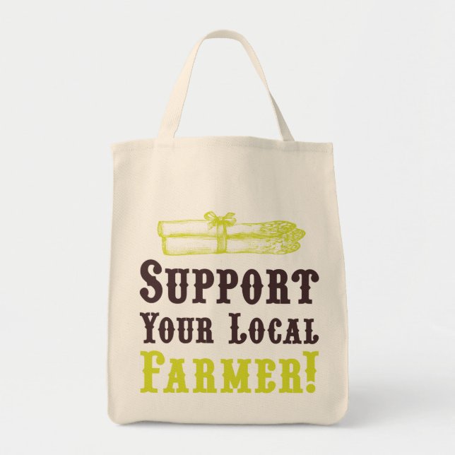 Stöder din lokala jordbrukare! Organic Tote Tygkasse (Framsidan)