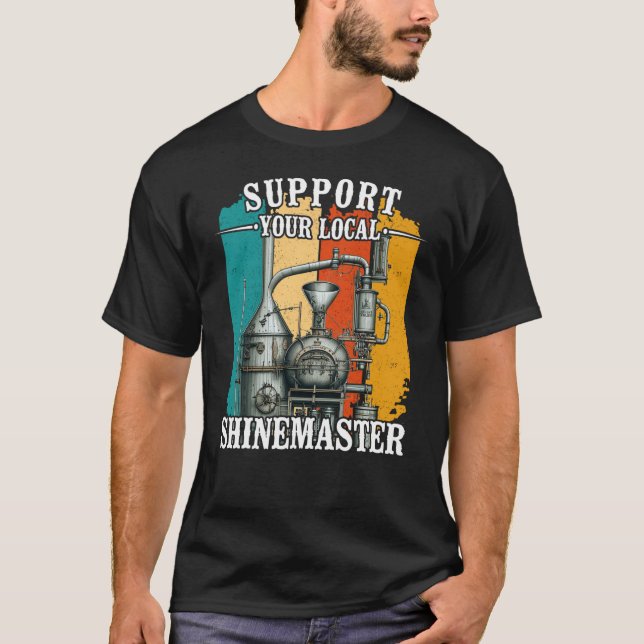 Stöder din lokala Moonshine Shinemaster Rednacke F T Shirt (Framsida)