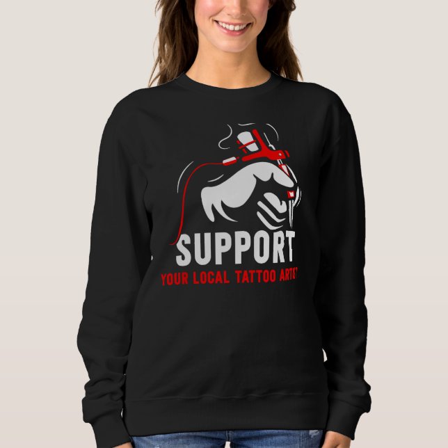 Stöder din lokala Tattokonstst-jobbskonst Bläck T Shirt (Framsida)
