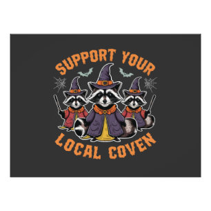 Stöder ditt lokala taloky Raccoon Halloween Fototryck