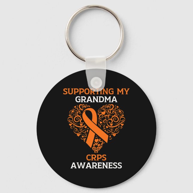 Stöder min Grandma RSD Crps Awareness Month Ora Nyckelring (Framsida)