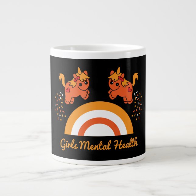 Stödflickors medvetenhet om psykisk hälsa jumbo mugg (Framsidan)