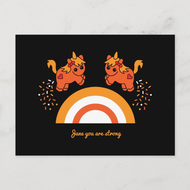 Stödflickors medvetenhet om psykisk hälsa vykort (Framsida)