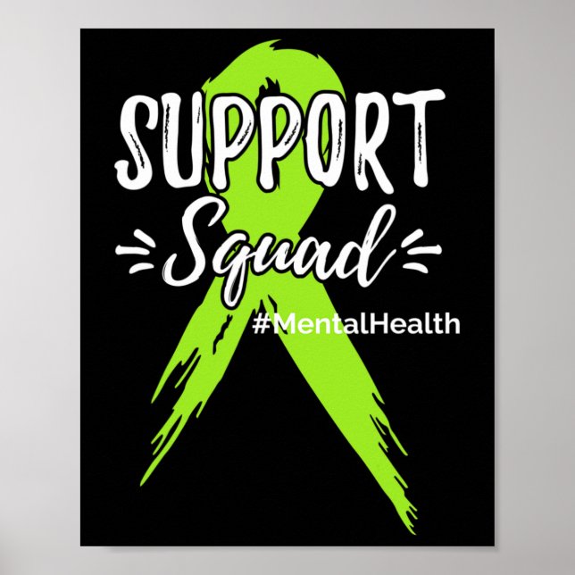Stödgrupp för mental hälsa medvetenhet Limegrön R Poster (Framsidan)