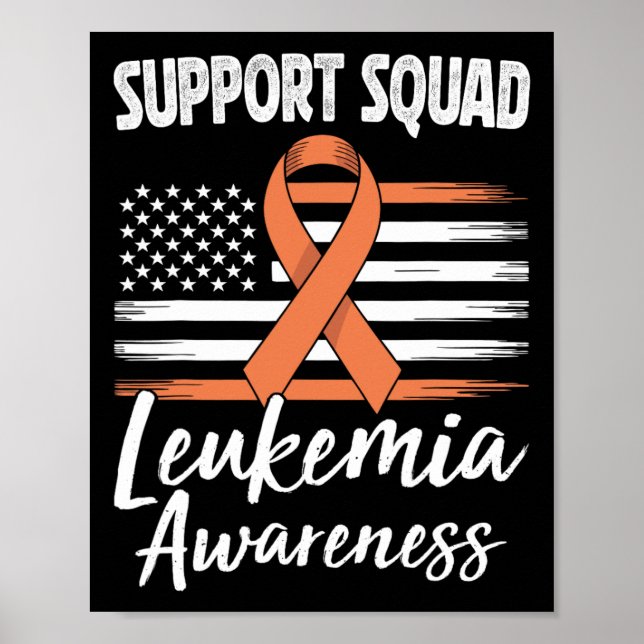 Stödgrupp Leukemi Medvetenhet Orange Band Blod  Poster (Framsidan)