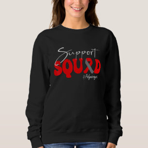 Stödgrupp Polymicrogyria Medvetenhet Röd & Grå T Shirt