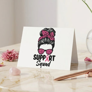 Stödgruppen Rosa Band Rufsigt Chignon-Design Tack Kort