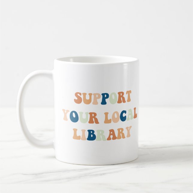 Stödja Älskarna Bibliotek Bokar Kaffemugg (Vänster)