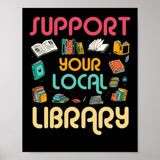 Stödja Älskarna för lokala Bibliotek Bok-läsare Poster (Framsidan)