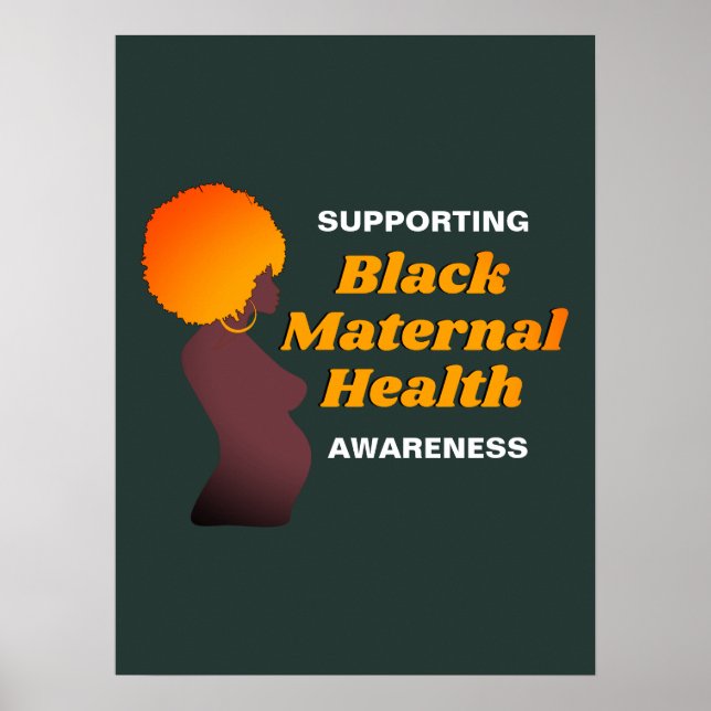 Stödja BLACK MATERNAL Health Awareness Poster (Framsidan)