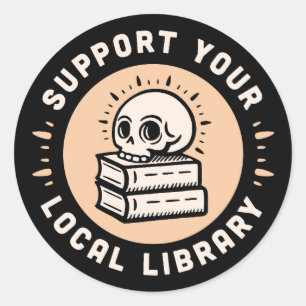 Stödja din lokala akademiska mörk i bibliotek runt klistermärke