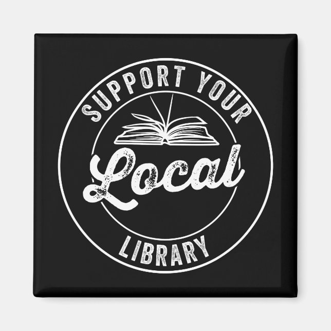 stödja din lokala bibliotek magnet (Framsidan)