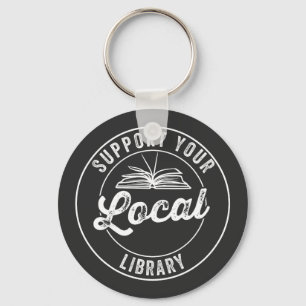 stödja din lokala bibliotek nyckelring