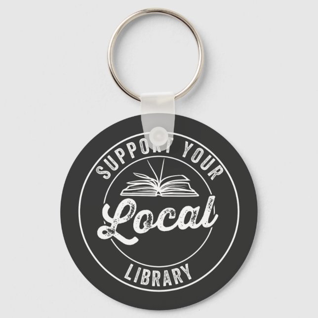 stödja din lokala bibliotek nyckelring (Framsida)