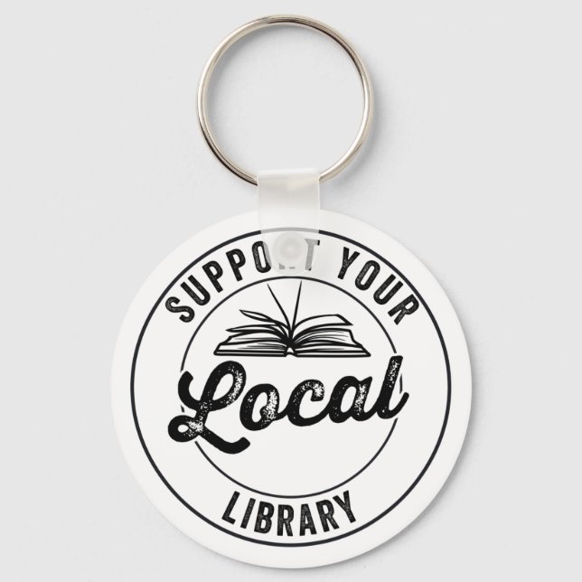 stödja din lokala bibliotek nyckelring (Framsida)