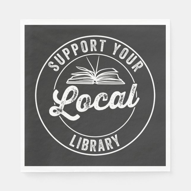 stödja din lokala bibliotek pappersservett (Framsidan)