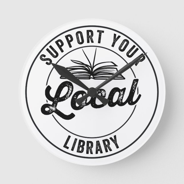 stödja din lokala bibliotek rund klocka (Framsida)