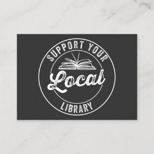 stödja din lokala bibliotek Square-fästare Visitkort