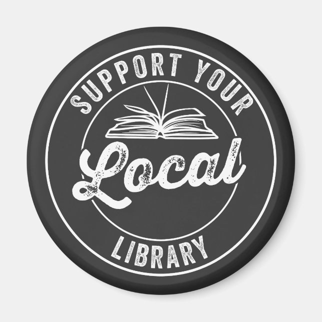 stödja din lokala bibliotek T-Shirt Magnet (Framsidan)