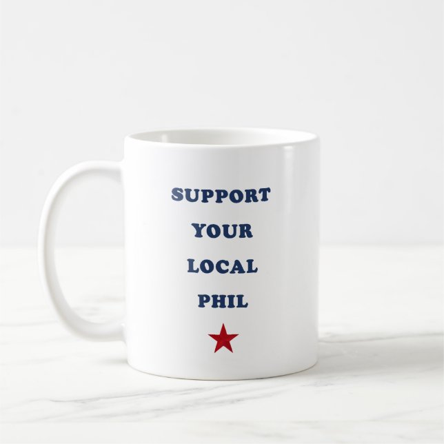 stödja din lokala fil T-Shirt Kaffemugg (Vänster)