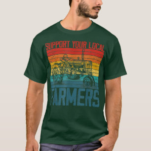 Stödja din lokala jordbrukares Coola Retro Vinta T Shirt