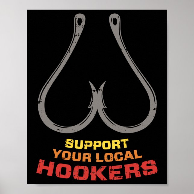 Stödja din lokala S-funny Fisherman Pappa G Poster (Framsidan)