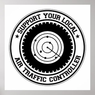 Stödja din lokala trafikstyrenhet för Luft Poster