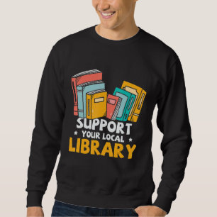 Stödja ditt lokala Bibliotek Bok NERD-råd Lång Ärmad Tröja