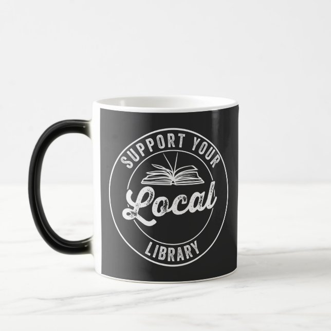 stödja ditt lokala bibliotek-kaffe mugg (Vänster)