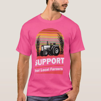 Stödja ditt lokala lantbruk som producerar Retro V T Shirt