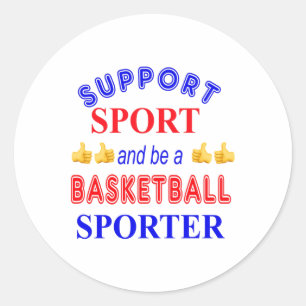 Stödja idrott och vara en basketsporter runt klistermärke