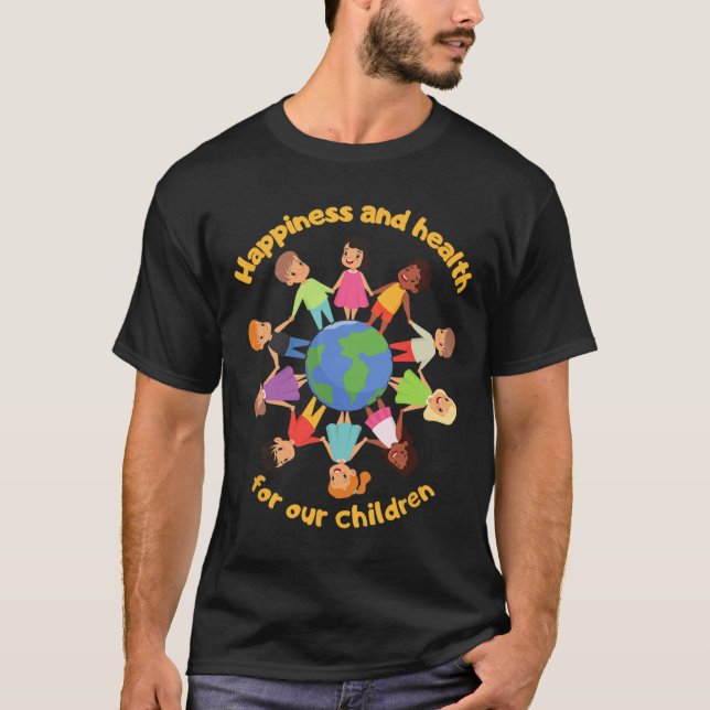 Stödja Internationell Barns dagsplanet Earth T Shirt (Framsida)