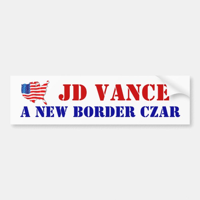 STÖDJA JD VANCE A NEW GRÄNS CZAR USA! Flagga Bildekal (Framsidan)
