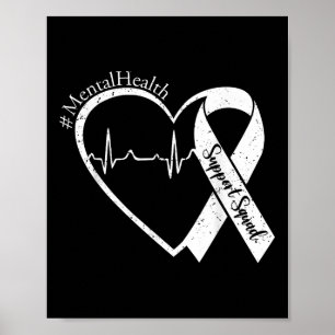 Stödja kvadratmentalvårdsmedvetandegrad, grön R Poster