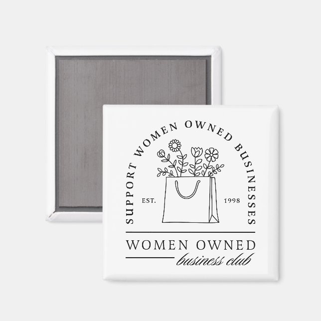 Stödja kvinnoägda affärsetiska offerter magnet (Front/Back)