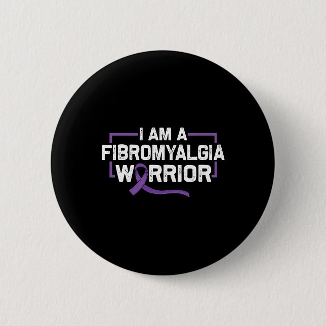 Stödja Lila Ribbon Warrior of Fibromyalgia Awar Knapp (Framsida)