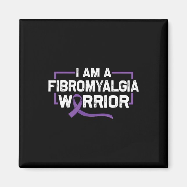 Stödja Lila Ribbon Warrior of Fibromyalgia Awar Magnet (Framsidan)
