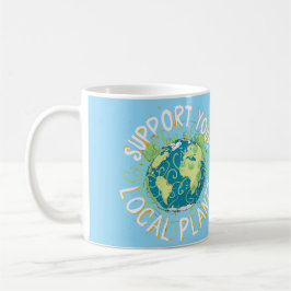 Stödja lokala anläggningar kaffemugg