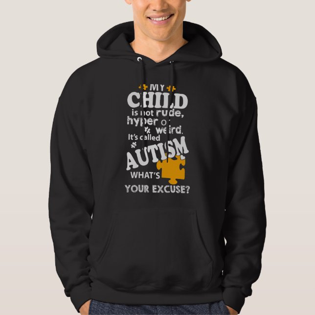 Stödja medvetenheten om autism hoodie (Framsida)