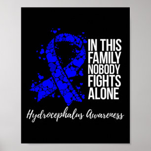 Stödja medvetenheten om blått band Hydrocephalus Poster