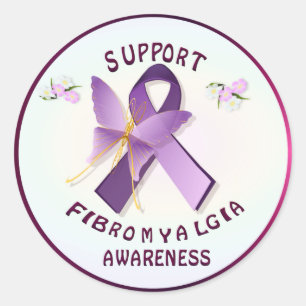 Stödja medvetenheten om fibromyalgis runt klistermärke