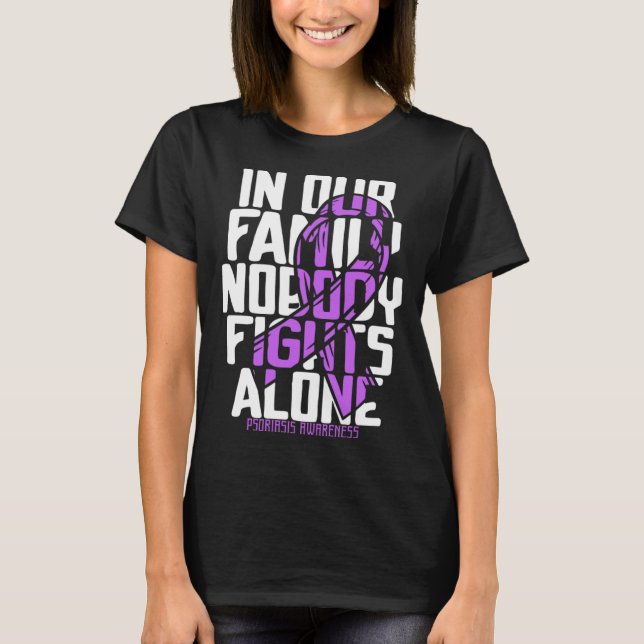 Stödja medvetenheten om Psoriasis Warrior Family D T Shirt (Framsida)