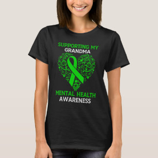 Stödja min mormor Mental Health Awareness Gree T Shirt