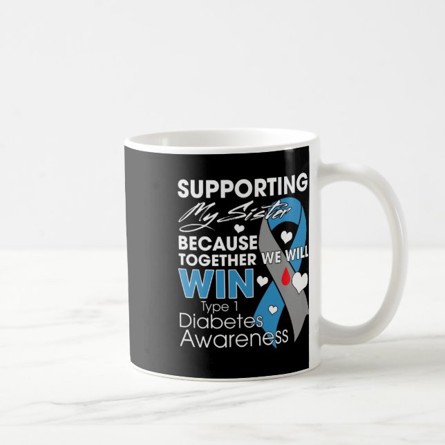 Stödja Min Syster T1d Diabetes Typ 1 Diabetes  Kaffemugg (Höger)