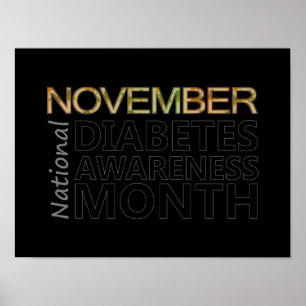 Stödja nationell diabetesmedvetenhet i november poster