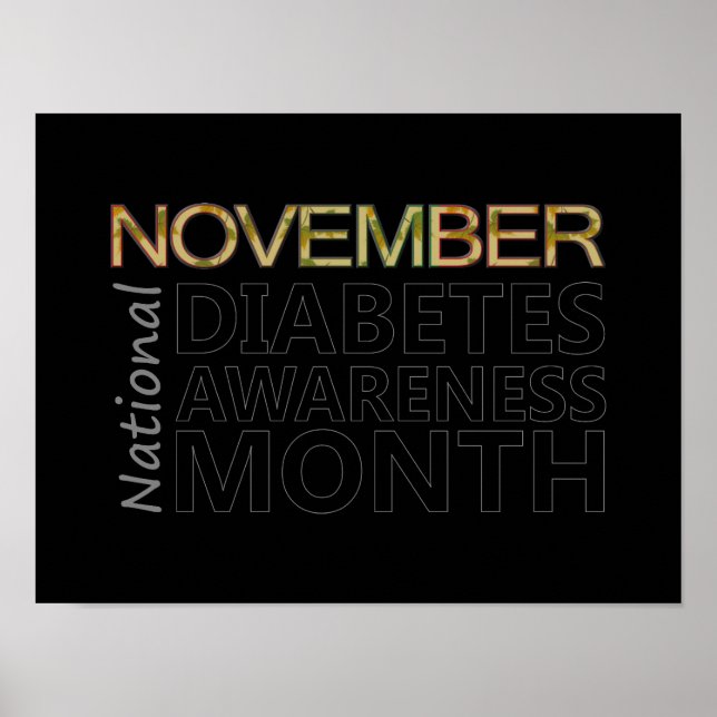 Stödja nationell diabetesmedvetenhet i november poster (Framsidan)