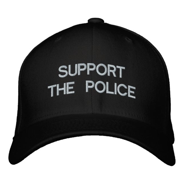 STÖDJA POLICE BASEBALL CAP från eZaZZleMan.com Broderad Keps (Framsida)
