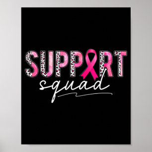 Stödja Rosa Leopard Ribbon Breast Cancer Aw Poster