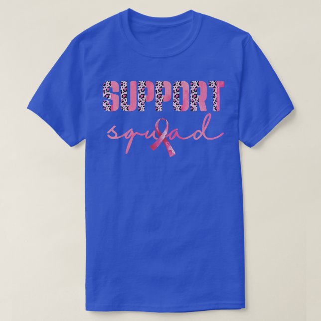 Stödja Rosa på torget Ribbon Leopard Breast Cancer T Shirt (Design framsida)