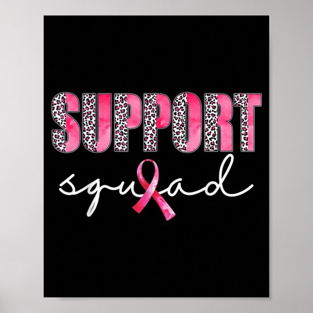 Stödja Squad Leopard Rosa Warrior Breast Cancer A Poster (Framsidan)